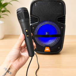 Loa Karaoke Di Động MAX-8-1 - Tặng Micro Có Dây Và Remote, LED RGB, Tích Pin,…