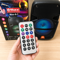 Loa Karaoke Di Động MAX-8-1 - Tặng Micro Có Dây Và Remote, LED RGB, Tích Pin,…