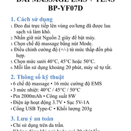 Đai Massage Blaupunkt – EMS+TENS, Xung Điện Hỗ Trợ Trị Liệu, Sưởi Graphene Giả…