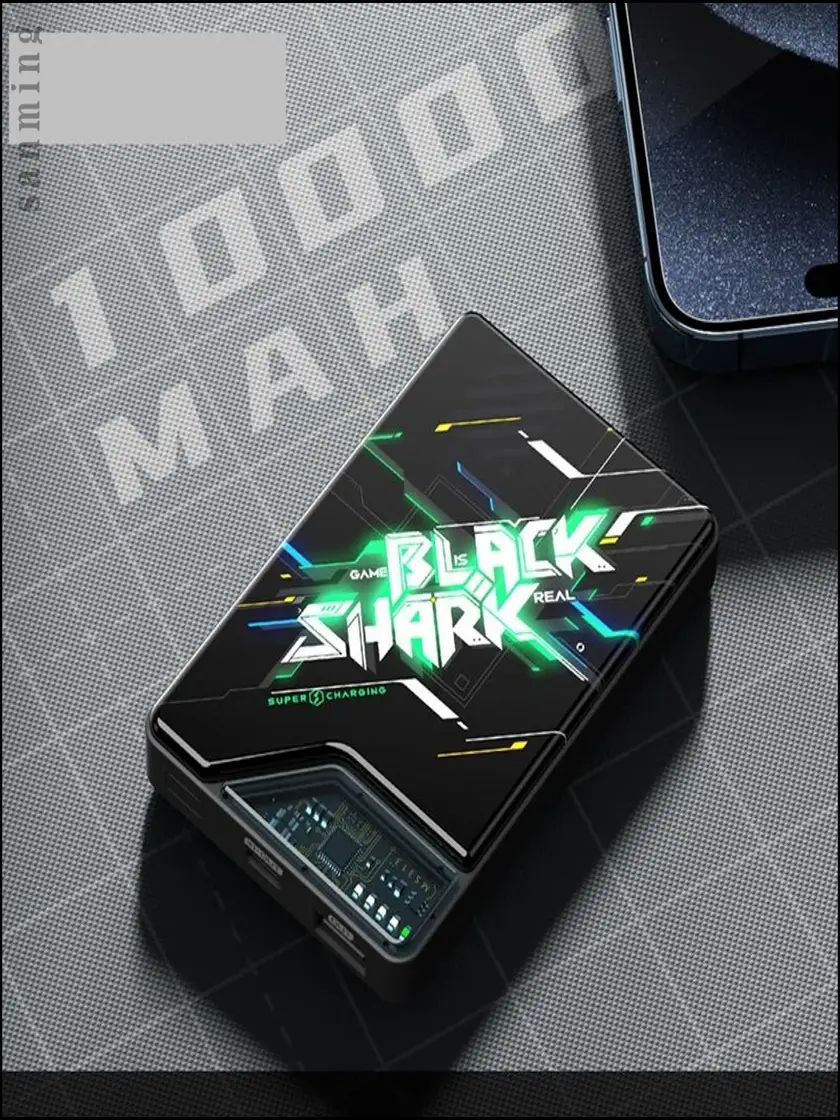 Sạc Dự Phòng Black Shark Cyberpunk 10.000mAh- Sạc nhanh 22.5W, random TRẮNG - ĐEN thực tế Sạc Dự Phòng Black Shark Cyberpunk 10.000mAh- Sạc nhanh 22.5W, random TRẮNG - ĐEN - Góc chụp chi tiết thực tế 4