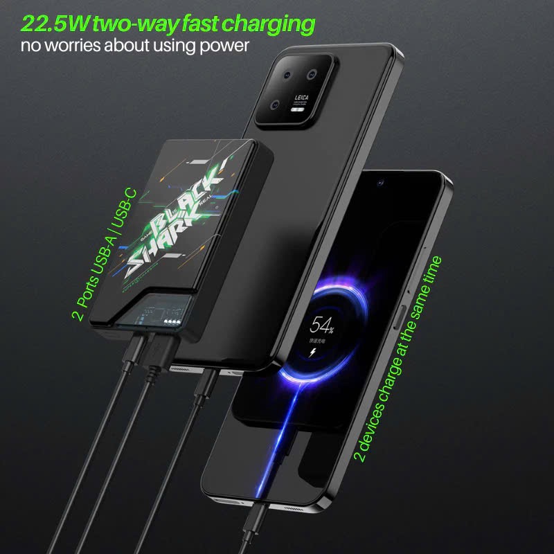 Sạc Dự Phòng Black Shark Cyberpunk 10.000mAh- Sạc nhanh 22.5W, random TRẮNG - ĐEN thực tế Sạc Dự Phòng Black Shark Cyberpunk 10.000mAh- Sạc nhanh 22.5W, random TRẮNG - ĐEN - Góc chụp chi tiết thực tế 7