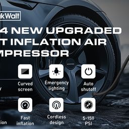 Bơm Lốp Ô Tô Cầm Tay FadakWalt 150 PSI - Pin Khoẻ, Bơm Nhanh, Cảm Ứng Tự Ngắt