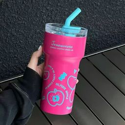 Ly Giữ Nhiệt Tomaworute Sippy Cup 700ml - Inox SUS 316, Sắc Hồng Rực Rỡ, Có Lõ…