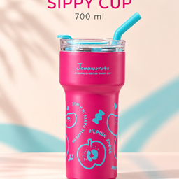 Ly Giữ Nhiệt Tomaworute Sippy Cup 700ml - Inox SUS 316, Sắc Hồng Rực Rỡ, Có Lõ…