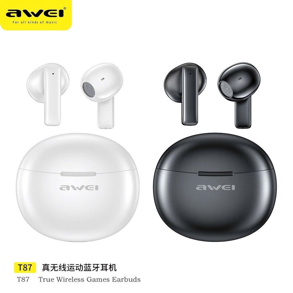 Tai Nghe Bluetooth AWEI T87 Âm Thanh Hi-Fi Độ Trễ Thấp Cho Game Thủ thực tế Tai Nghe Bluetooth AWEI T87 Âm Thanh Hi-Fi Độ Trễ Thấp Cho Game Thủ - Góc chụp chi tiết thực tế 6