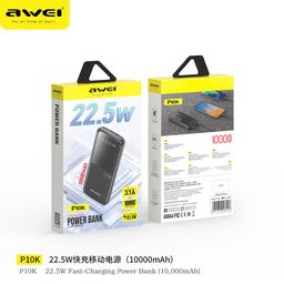 Pin Sạc Dự Phòng AWEI P10K 10.000mAh – Sạc Nhanh 22.5W, Siêu Mỏng Gọn (Random)