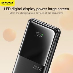 Pin Sạc Dự Phòng AWEI P76K 10.000mAh – Sạc Nhanh 22.5W, Tích Hợp 2 Cáp C-L