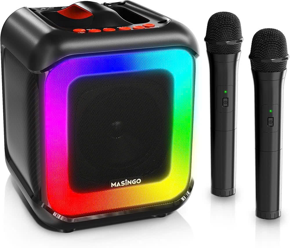 Loa Karaoke Masingo Bicanto C7 20W Kèm 2 Micro Không Dây, Đèn LED RGB