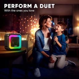 Loa Karaoke Masingo Bicanto C7 20W Kèm 2 Micro Không Dây, Đèn LED RGB