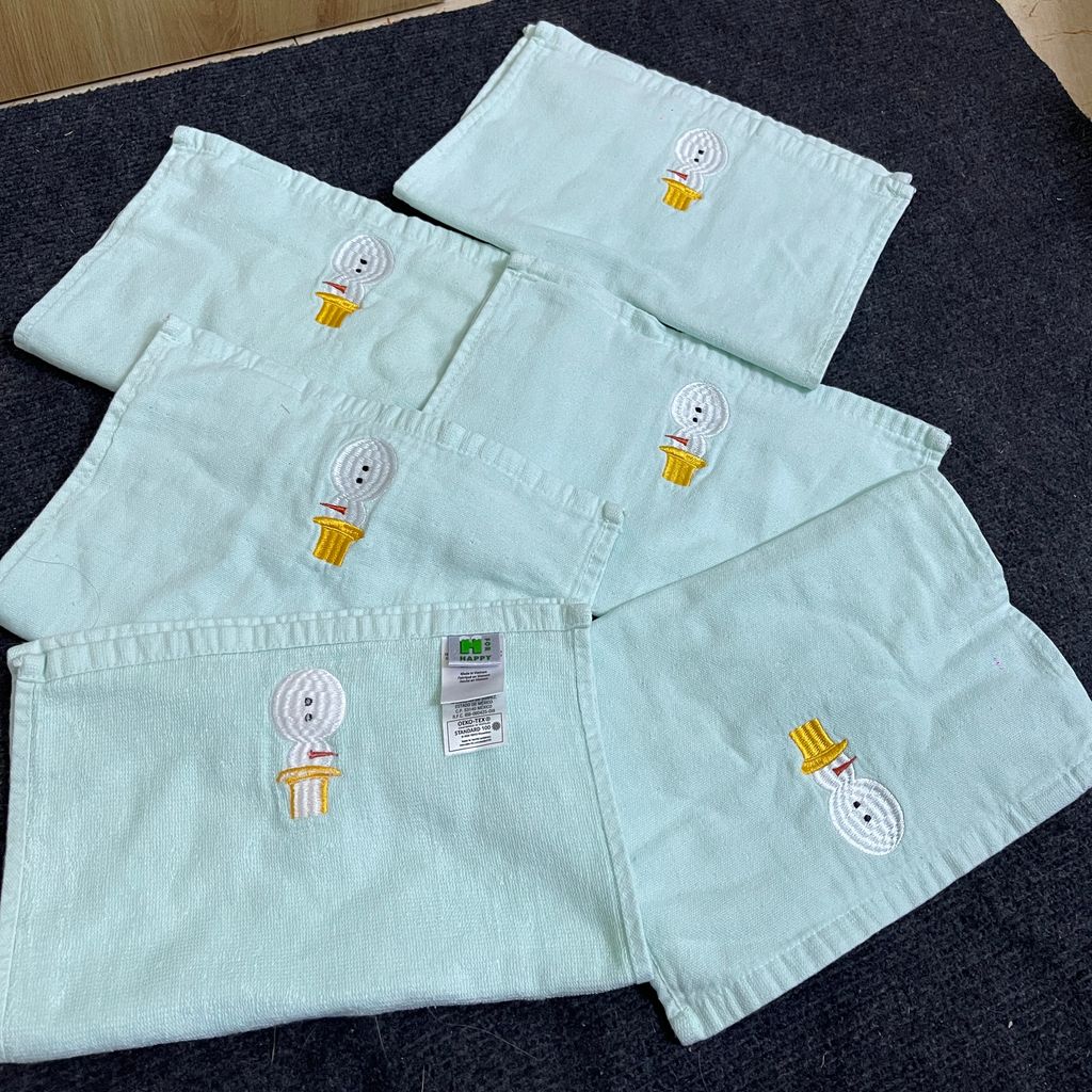 Khăn mặt sợi cotton 100% màu xanh KT 27*40cm