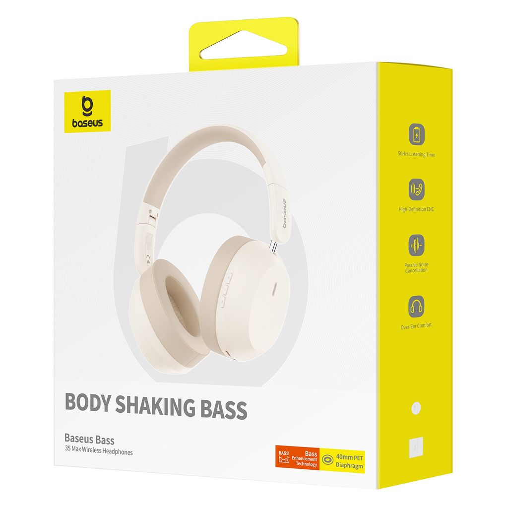 Tai Nghe Chụp Tai Không Dây Baseus Bass 35 Max Ultra Bass (Bluetooh v5.3, 50H)