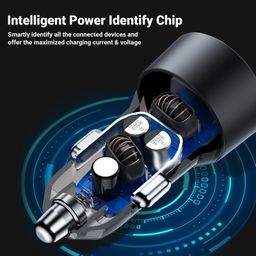 Tẩu Sạc Ô Tô ACEFAST B12 Sạc Nhanh 60W 2 Cổng USB-C Và USB-A Thiết Kế Trong Suốt