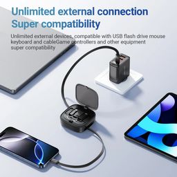 Cáp sạc dữ liệu USB-C đa năng ACEFAST J3 có thể thu gọn kèm bộ chuyển đổi USB-…