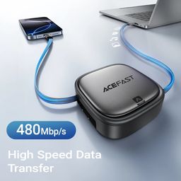 Cáp sạc dữ liệu USB-C đa năng ACEFAST J3 có thể thu gọn kèm bộ chuyển đổi USB-…