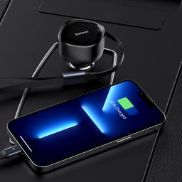 Tẩu sạc cho xe hơi Baseus Enjoyment Retractable 2-in-1 Car Charger C+L 30W Black