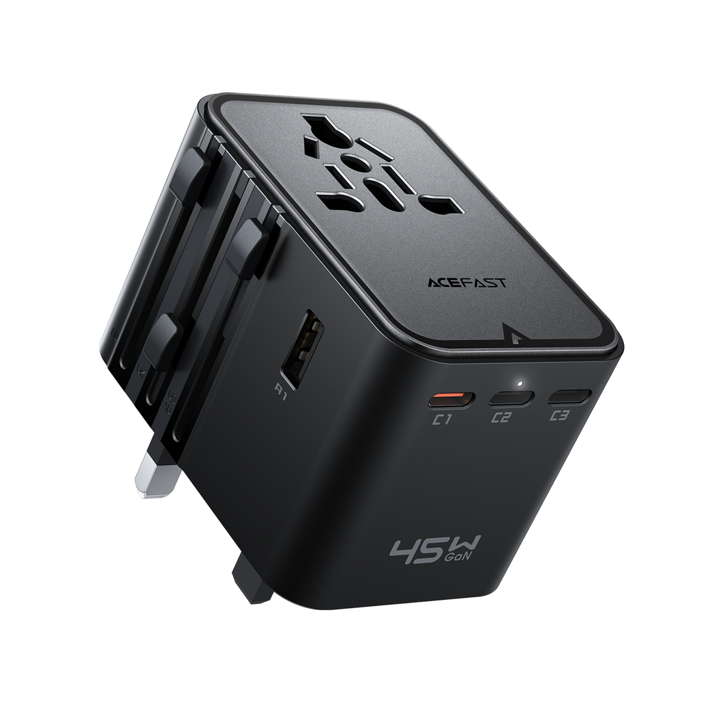 Củ Sạc Du Lịch Quốc Tế ACEFAST Z8 PD 45W GaN – 3 USB-C + 2 USB-A Đa Năng