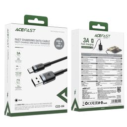 Cáp Sạc Nhanh ACEFAST C22-04 USB-A Sang Type C Dài 1.2m Dây Dù Bền Bỉ 3A
