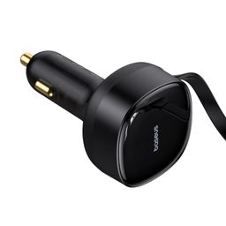 Tẩu Sạc Nhanh Kèm Cáp Dây Rút 2 Đầu Type C + IP Baseus Enjoyment Retractable 2…