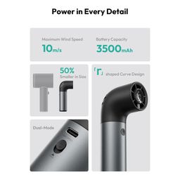 Quạt Cầm Tay AECOOLY Aero Pro (3500mAh, 14H, 6 Speed Settings, LED Digital Dis…