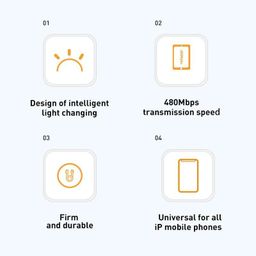 Cáp sạc nhanh Baseus Halo USB to Lightning 2.4A, hỗ trợ truyền dữ liệu