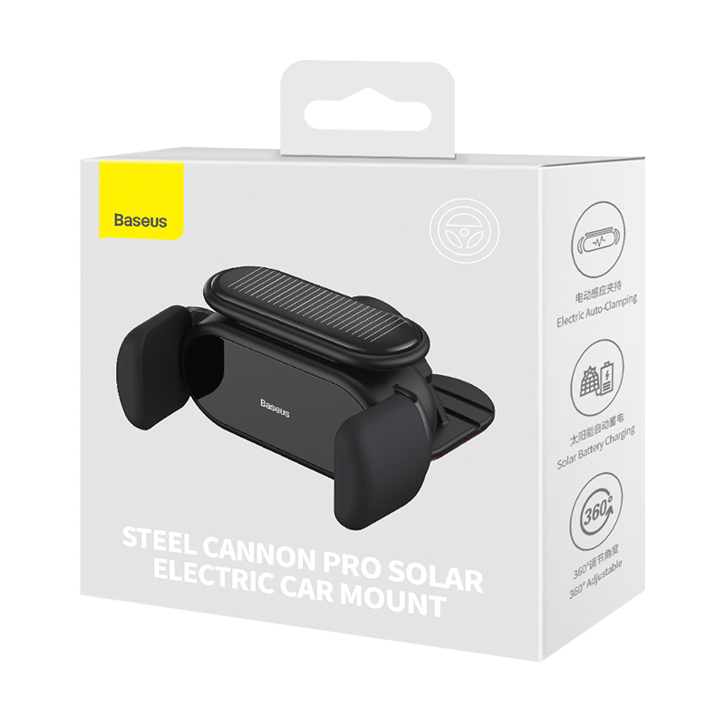 Giá Đỡ Điện Thoại Cảm Biến Trên Ô Tô Baseus Steel Cannon pro Solar Electric Ho…