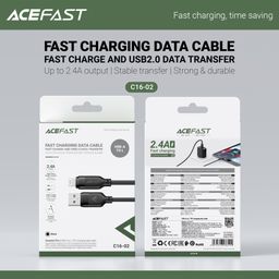 Cáp sạc dữ liệu ACEFAST C16-02 USB-A to Lightning vỏ TPU bền dẻo, hỗ trợ sạc n…