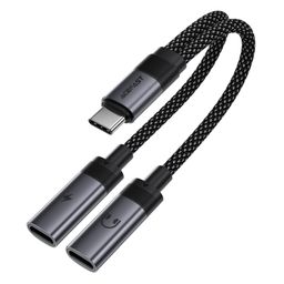 Cáp chuyển đổi âm thanh ACEFAST J14 USB-C sang sạc và tai nghe, bộ chia Audio…