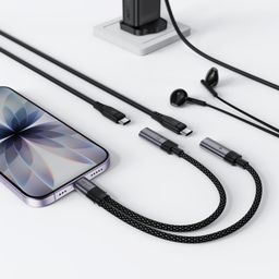 Cáp chuyển đổi âm thanh ACEFAST J14 USB-C sang sạc và tai nghe, bộ chia Audio…