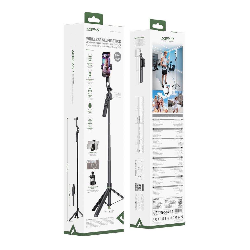 Gậy Selfie ACEFAST E41 Kiêm Tripod Tự Động Theo Dõi Khuôn Mặt, Điều Khiển Từ X…