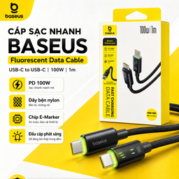 Cáp Sạc Nhanh Baseus Fluorescent Type-C to Type-C 100W PD, Lõi Đồng, Truyền Dữ…