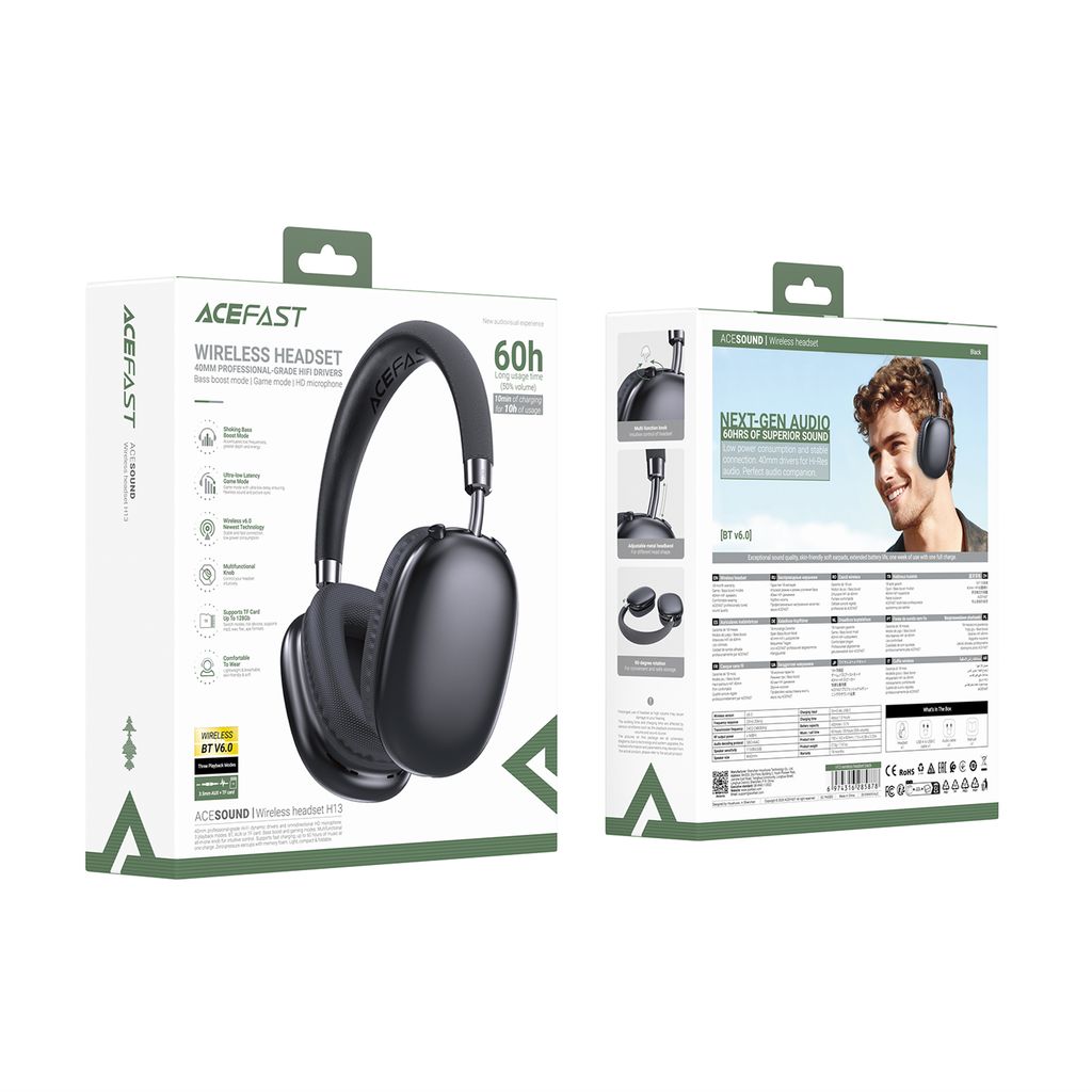 Tai Nghe Bluetooth Chụp Tai ACEFAST H13, Độ Trễ Thấp, Tai Nghe Gaming Over Ear…