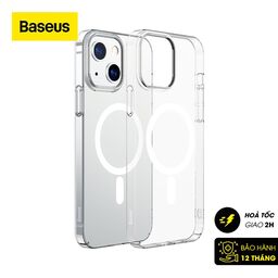 Ốp lưng nhựa cứng siêu mỏng từ tính kèm cường lực Baseus Crystal Magnetic Phon…