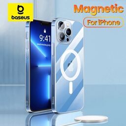 Ốp lưng nhựa cứng siêu mỏng từ tính kèm cường lực Baseus Crystal Magnetic Phon…