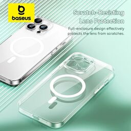 Ốp lưng nhựa cứng siêu mỏng từ tính kèm cường lực Baseus Crystal Magnetic Phon…