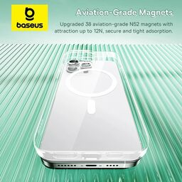 Ốp lưng nhựa cứng siêu mỏng từ tính kèm cường lực Baseus Crystal Magnetic Phon…