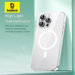 Ốp lưng nhựa cứng siêu mỏng từ tính kèm cường lực Baseus Crystal Magnetic Phon…