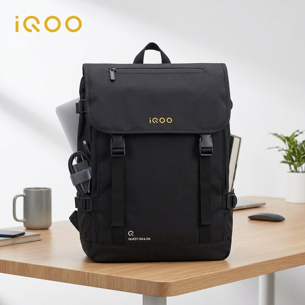 [ Kho ảo ] Balo đa năng hãng iQOO ( thuộc VIVO ), nhiều ngăn, vải chống nước, vừa laptop 15 inch