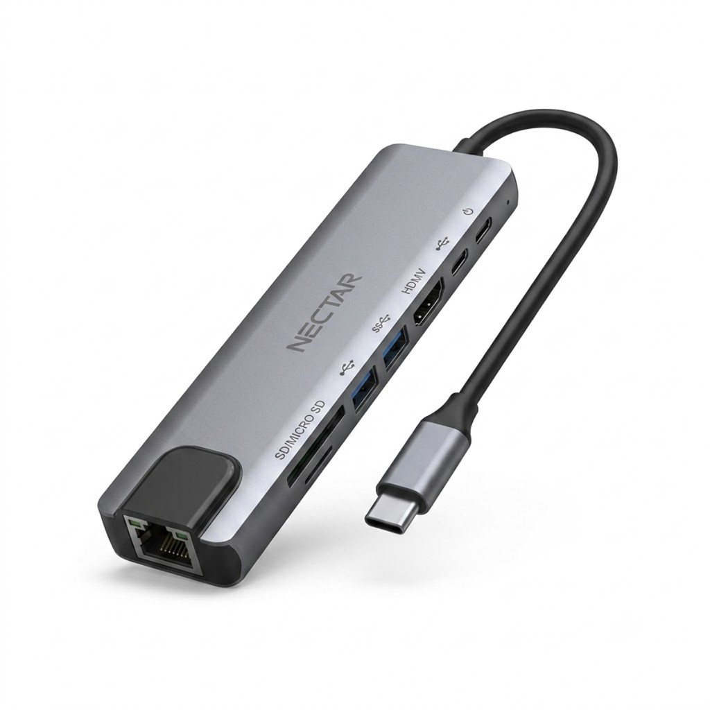 [ Thanh lý ] Hub NECTA 8 in 1 - có cổng đọc thẻ nhớ, HDMI