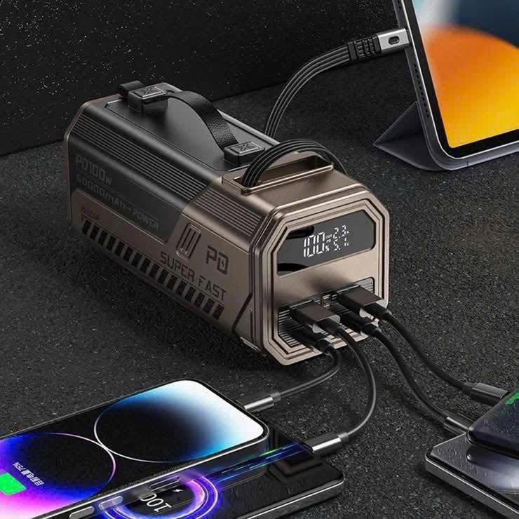 WEKOME WP-69 – PIN DỰ PHÒNG 50.000mAh, SẠC NHANH 100W - TÍCH HỢP CÁP RÚT TYPE-C 60W 