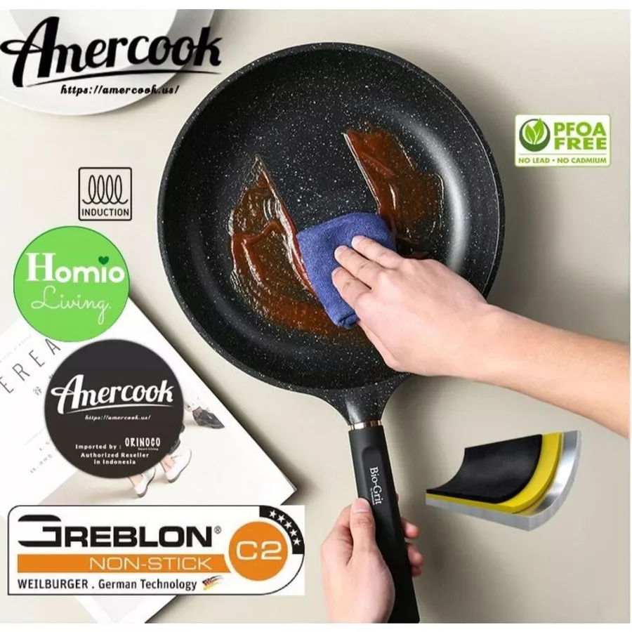 Chảo chống dính 20cm Amercook Bio-Grit - Công nghệ chống dính mới nhất của Đức