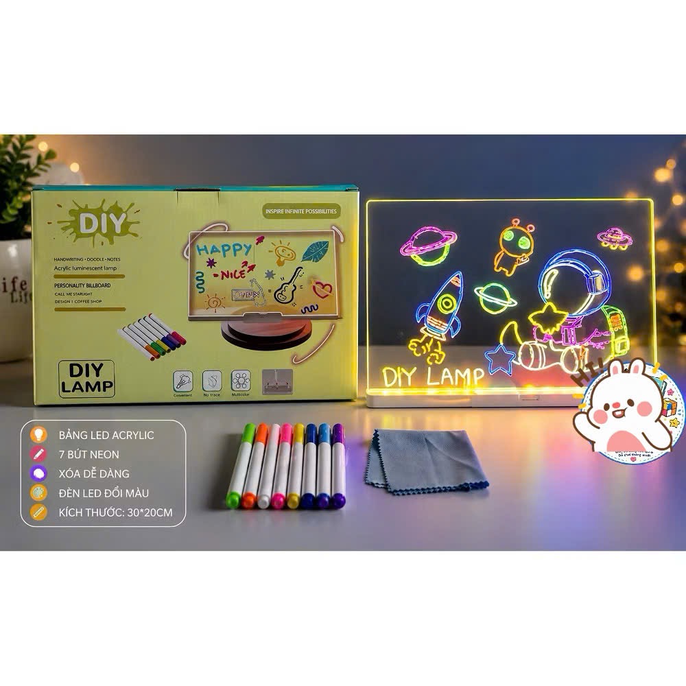Bảng vẽ dạ quang kết hợp đèn led