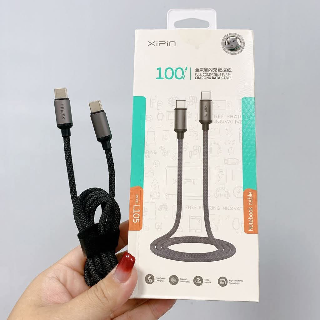 Cáp Sạc Nhanh XIPIN L105 Type-C to Type-C – Công Suất 100W / 1.2M