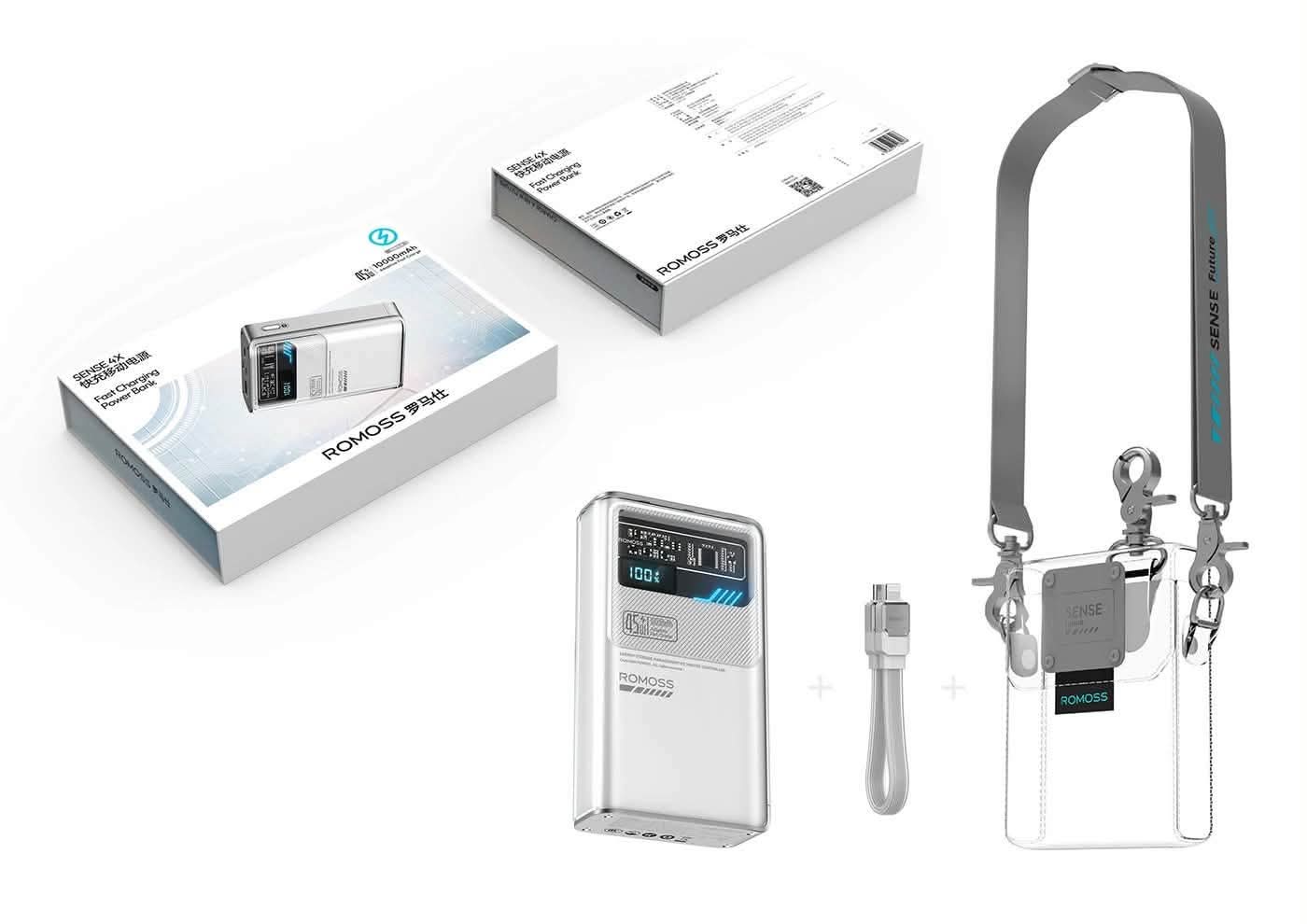 Sạc dự phòng $omoss cao cấp  Sense 4X 10.000mah 45W tích hợp cổng và cáp sạc hai chiều C to L