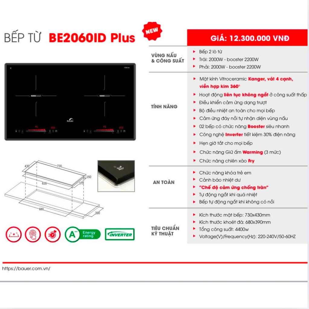 Bếp từ Bauer BE2060ID Plus