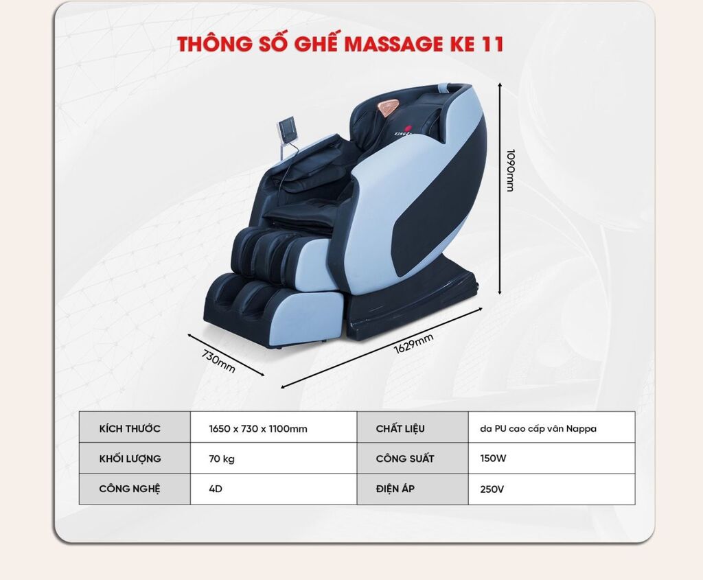 Ghế Massage Kingedo KE11 - Ảnh 6