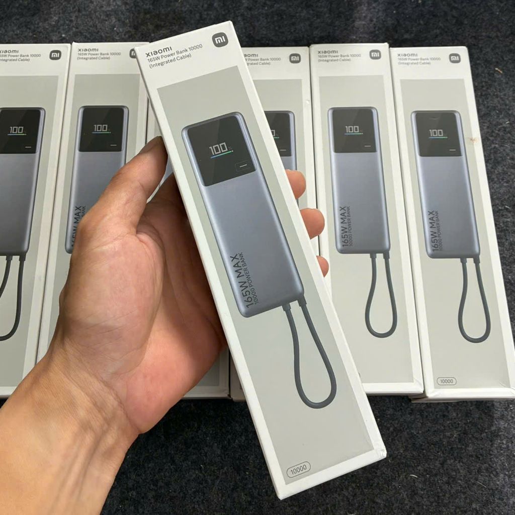 Pin Sạc Dự Phòng Xiẻo Mi PB1165MI - 165W - 10.000 mAh - Tích Hợp Dây Sạc Type C in/out 120W - PD 3.0