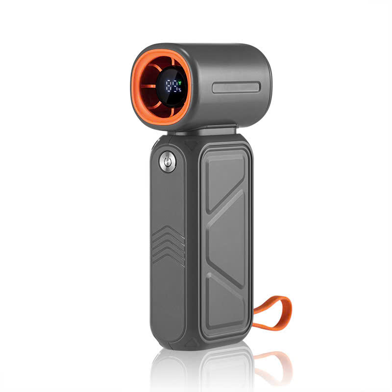 Quạt mini Turbo, Màn Led, dung lượng 8K sạc ĐT - Trắng Kem - Ảnh 2