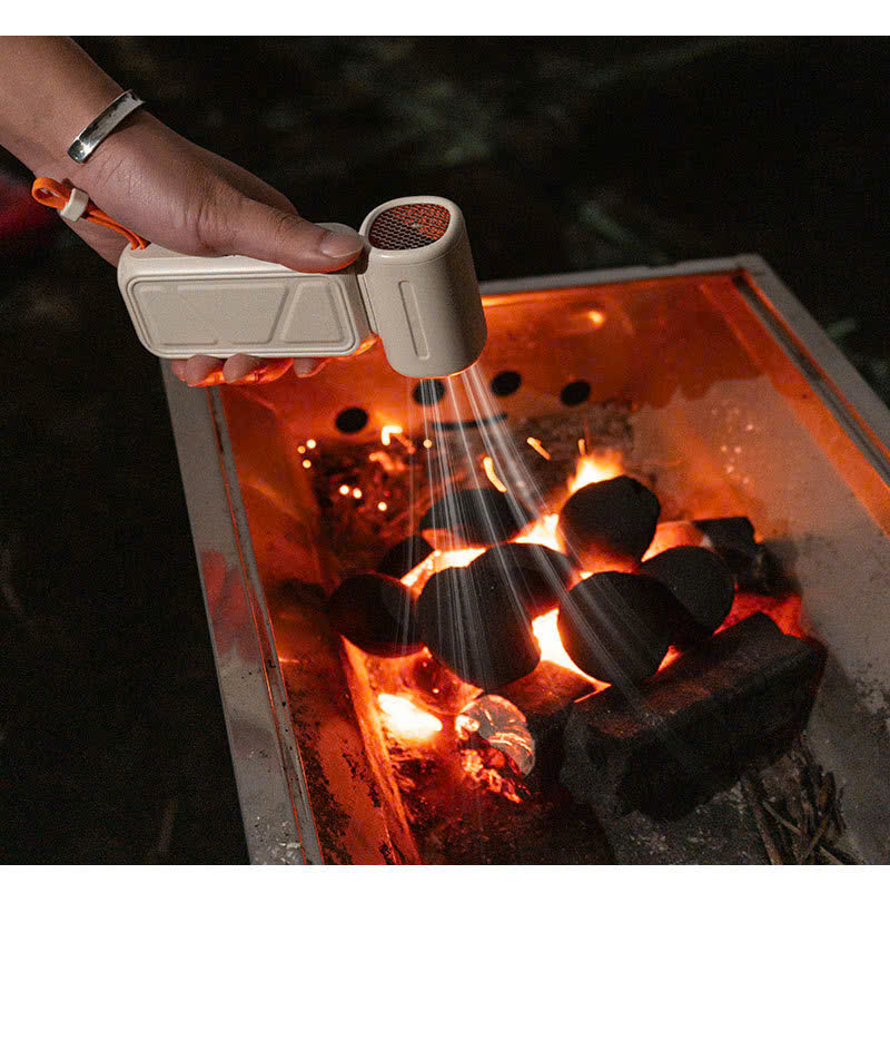 Quạt mini Turbo, Màn Led, dung lượng 8K sạc ĐT - Trắng Kem - Ảnh 9