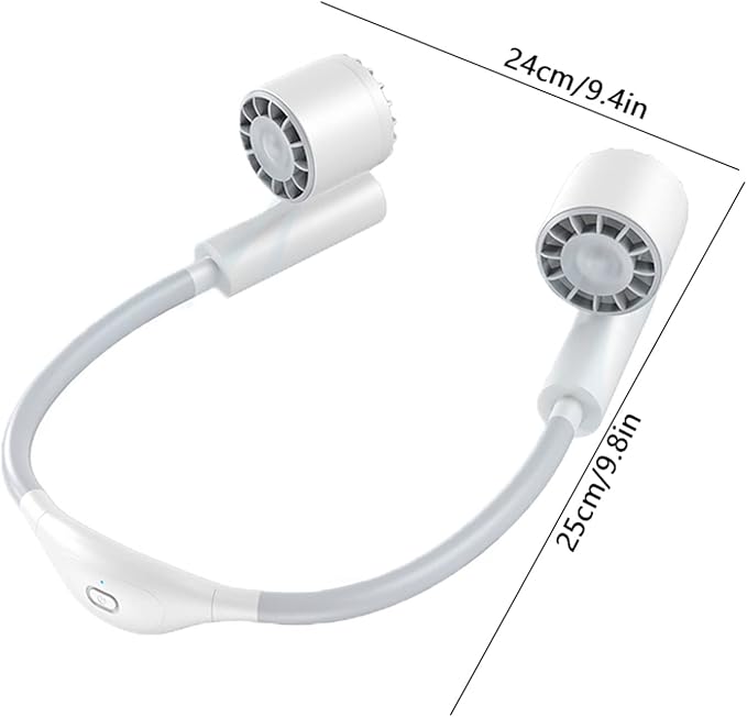 Quạt Đeo Cổ . Tích Điện, Tuabin 7 Cánh 3 Tốc Độ, Ống Quạt Silicon Uốn Cong 360° (Note màu) - Ảnh 9