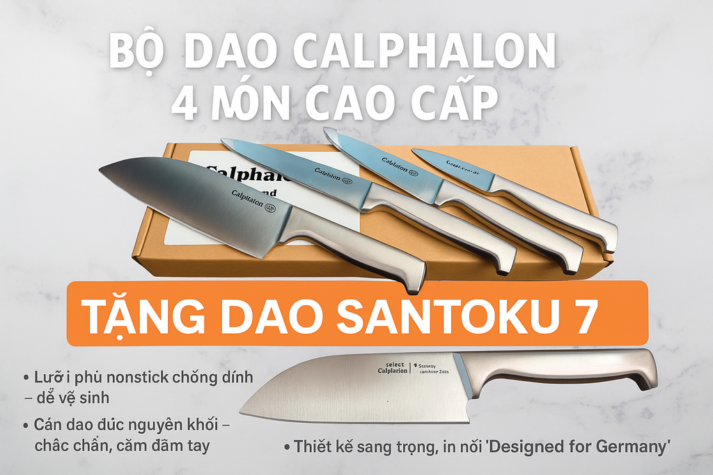 BỘ CALPHALON 4 MÓN CAO CẤP –  TẶNG THÊM SANTOKU 7”